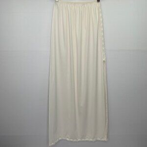 Vanity Fair Slip Small Maxi Length High Slit Vintage Lace Trim Cream